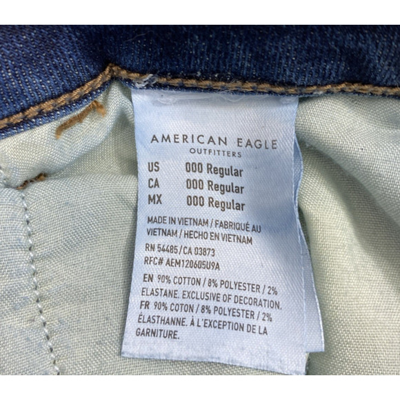 American Eagle Jeans Womens Size 000 Curvy Super Hi Rise Jeggings Stretch Denim - Picture 5 of 12